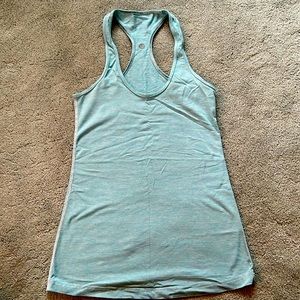 Lululemon cool racer back tank bright blue heathered  size 6